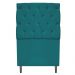 Kit Cabeceira e Calçadeira Liverpool 90 cm Solteiro Suede Azul Turquesa - Amarena Móveis