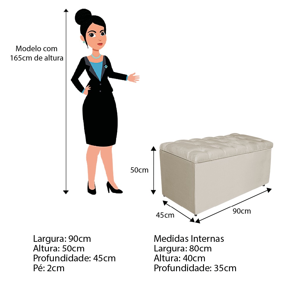 Kit Cabeceira e Calçadeira Liverpool 90 cm Solteiro Suede Bege - Amarena Móveis