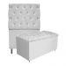 Kit Cabeceira e Calçadeira Liverpool 90 cm Solteiro Suede Branco - Amarena Móveis