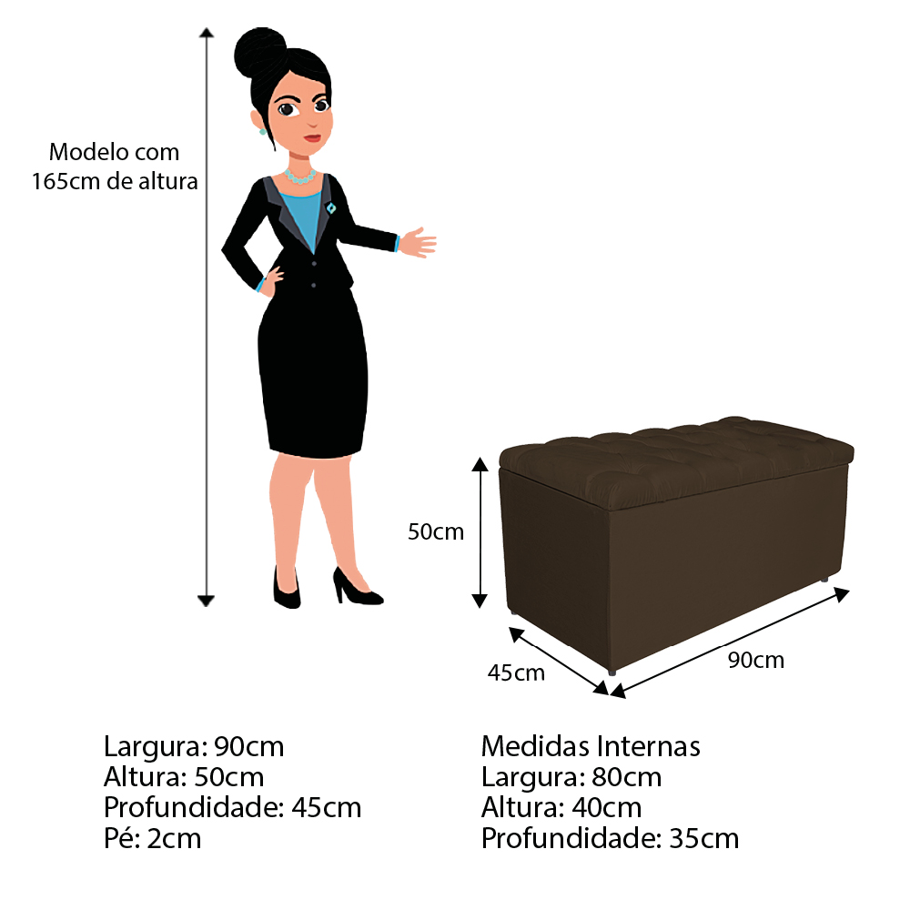 Kit Cabeceira e Calçadeira Liverpool 90 cm Solteiro Suede Marrom - Amarena Móveis
