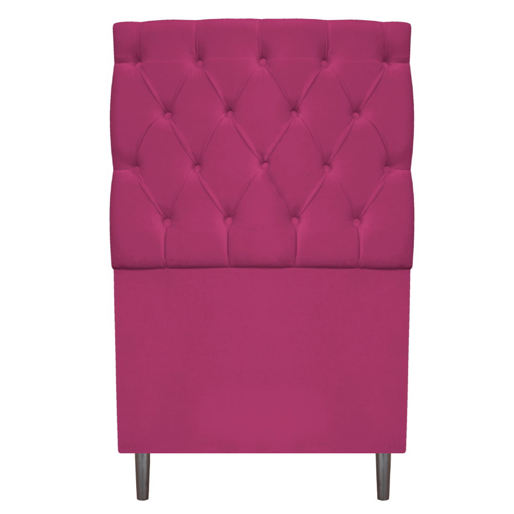 Kit Cabeceira e Calçadeira Liverpool 90 cm Solteiro Suede Pink - Amarena Móveis