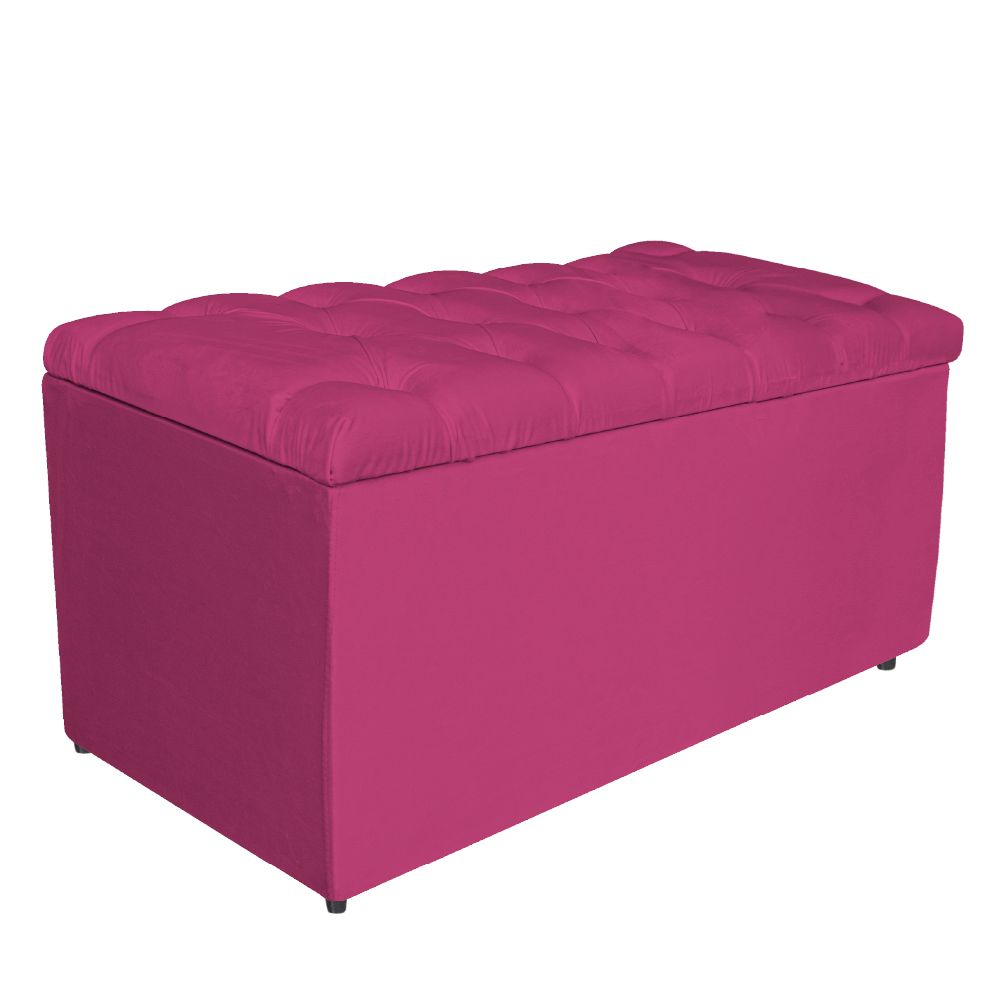 Kit Cabeceira e Calçadeira Liverpool 90 cm Solteiro Suede Pink - Amarena Móveis