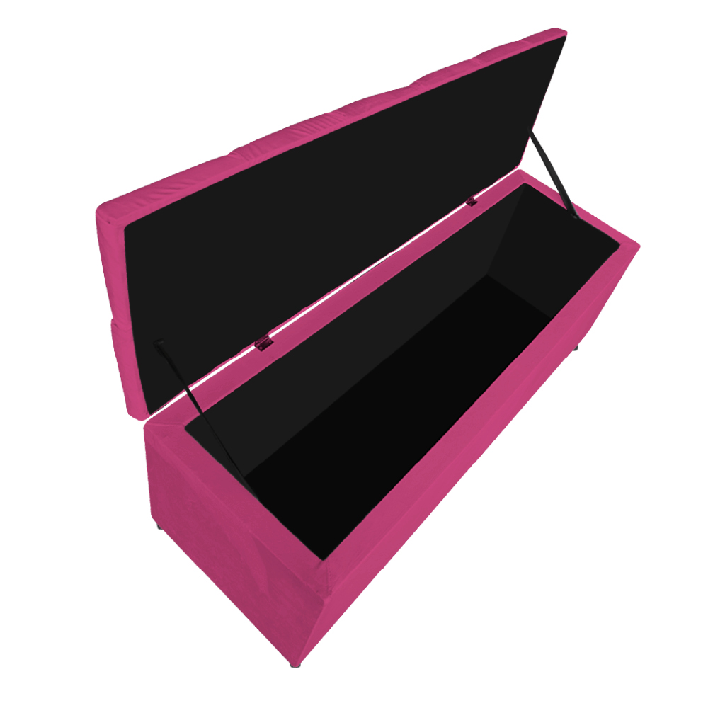 Kit Cabeceira e Calçadeira Liverpool 90 cm Solteiro Suede Pink - Amarena Móveis