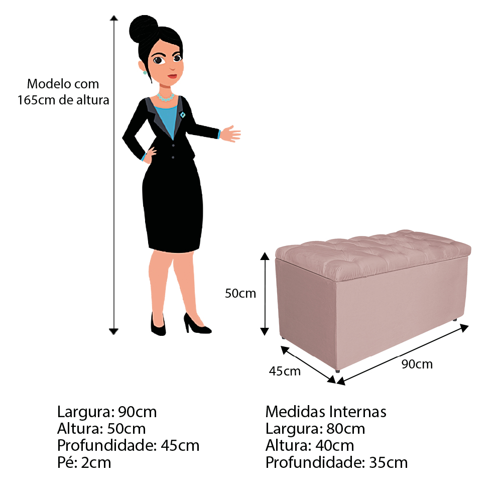 Kit Cabeceira e Calçadeira Liverpool 90 cm Solteiro Suede Rosê - Amarena Móveis
