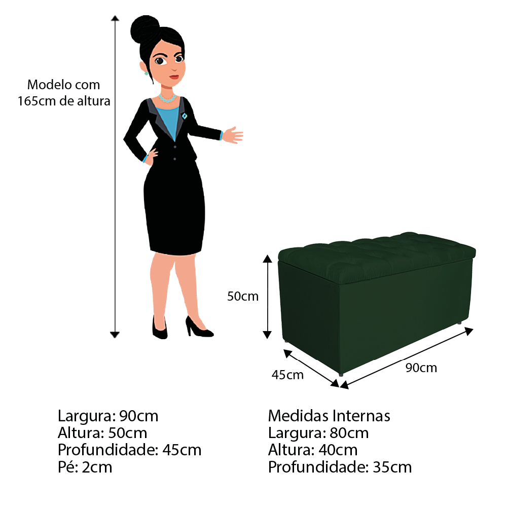 Kit Cabeceira e Calçadeira Liverpool 90 cm Solteiro Suede Verde - Amarena Móveis