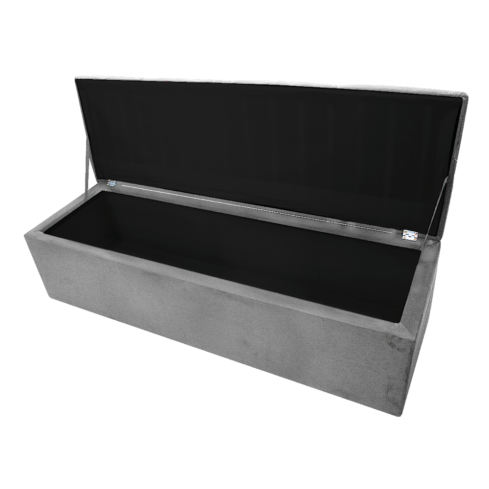 Kit Cabeceira e Calçadeira Munique 140 cm Casal Corano Cinza - Amarena Móveis