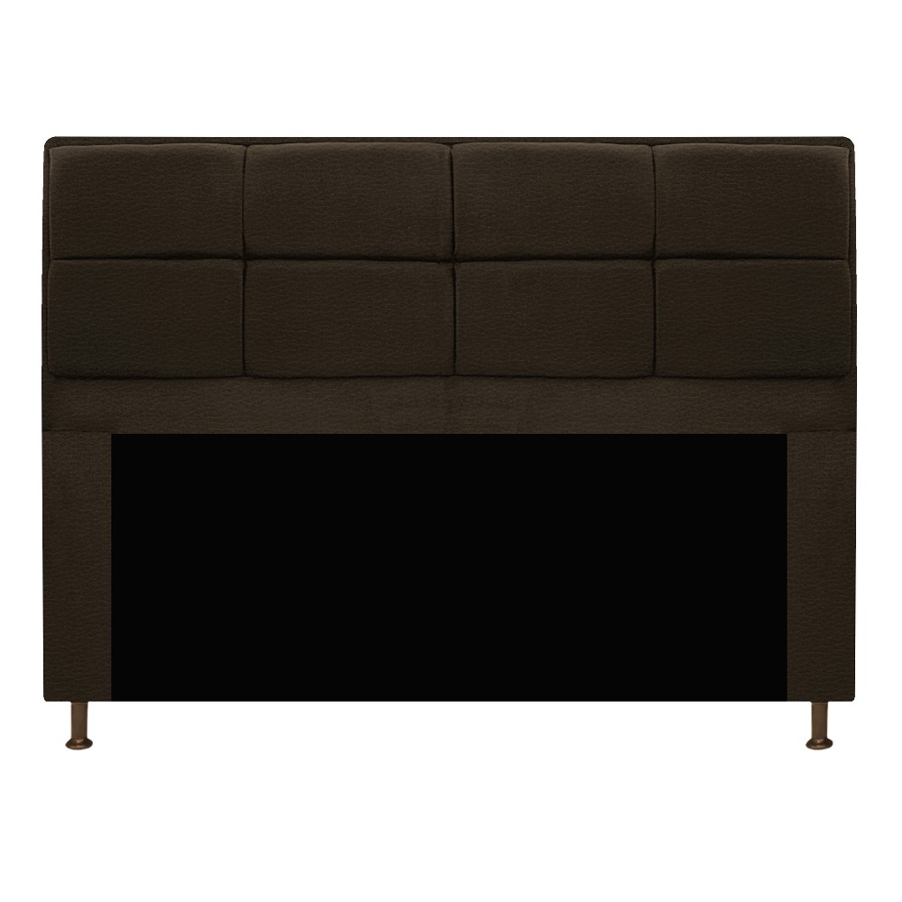 Kit Cabeceira e Calçadeira Munique 140 cm Casal Corano Marrom - Amarena Móveis