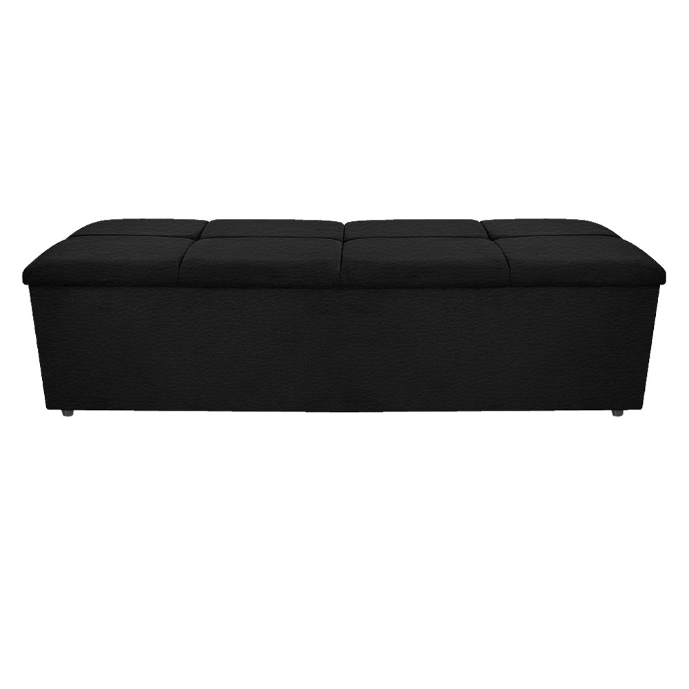 Kit Cabeceira e Calçadeira Munique 140 cm Casal Corano Preto - Amarena Móveis