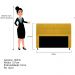Kit Cabeceira e Calçadeira Munique 140 cm Casal Suede Amarelo - Amarena Móveis