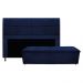 Kit Cabeceira e Calçadeira Munique 140 cm Casal Suede Azul Marinho - Amarena Móveis