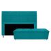 Kit Cabeceira e Calçadeira Munique 140 cm Casal Suede Azul Turquesa - Amarena Móveis