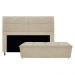 Kit Cabeceira e Calçadeira Munique 140 cm Casal Suede Bege - Amarena Móveis
