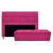 Kit Cabeceira e Calçadeira Munique 140 cm Casal Suede Pink - Amarena Móveis
