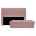 Kit Cabeceira e Calçadeira Munique 140 cm Casal Suede Rosê - Amarena Móveis