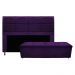 Kit Cabeceira e Calçadeira Munique 140 cm Casal Suede Roxo - Amarena Móveis