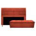 Kit Cabeceira e Calçadeira Munique 140 cm Casal Suede Terracota - Amarena Móveis