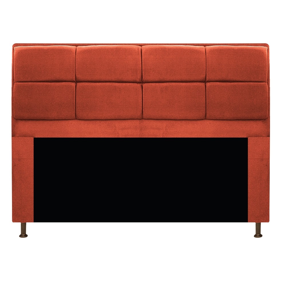 Kit Cabeceira e Calçadeira Munique 140 cm Casal Suede Terracota - Amarena Móveis