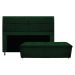 Kit Cabeceira e Calçadeira Munique 140 cm Casal Suede Verde - Amarena Móveis