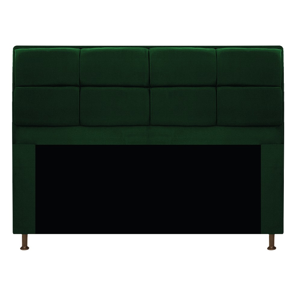 Kit Cabeceira e Calçadeira Munique 140 cm Casal Suede Verde - Amarena Móveis
