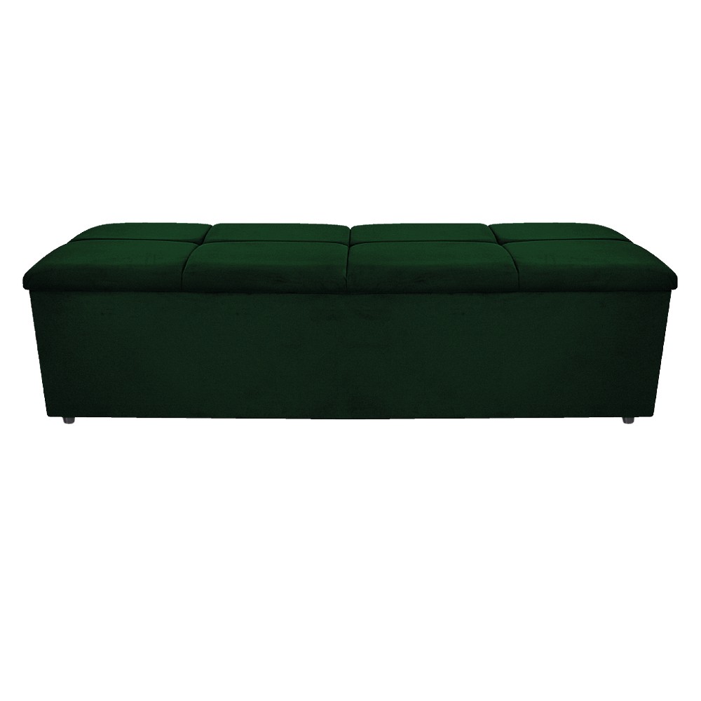 Kit Cabeceira e Calçadeira Munique 140 cm Casal Suede Verde - Amarena Móveis