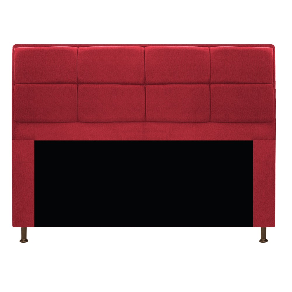 Kit Cabeceira e Calçadeira Munique 140 cm Casal Suede Vermelho - Amarena Móveis