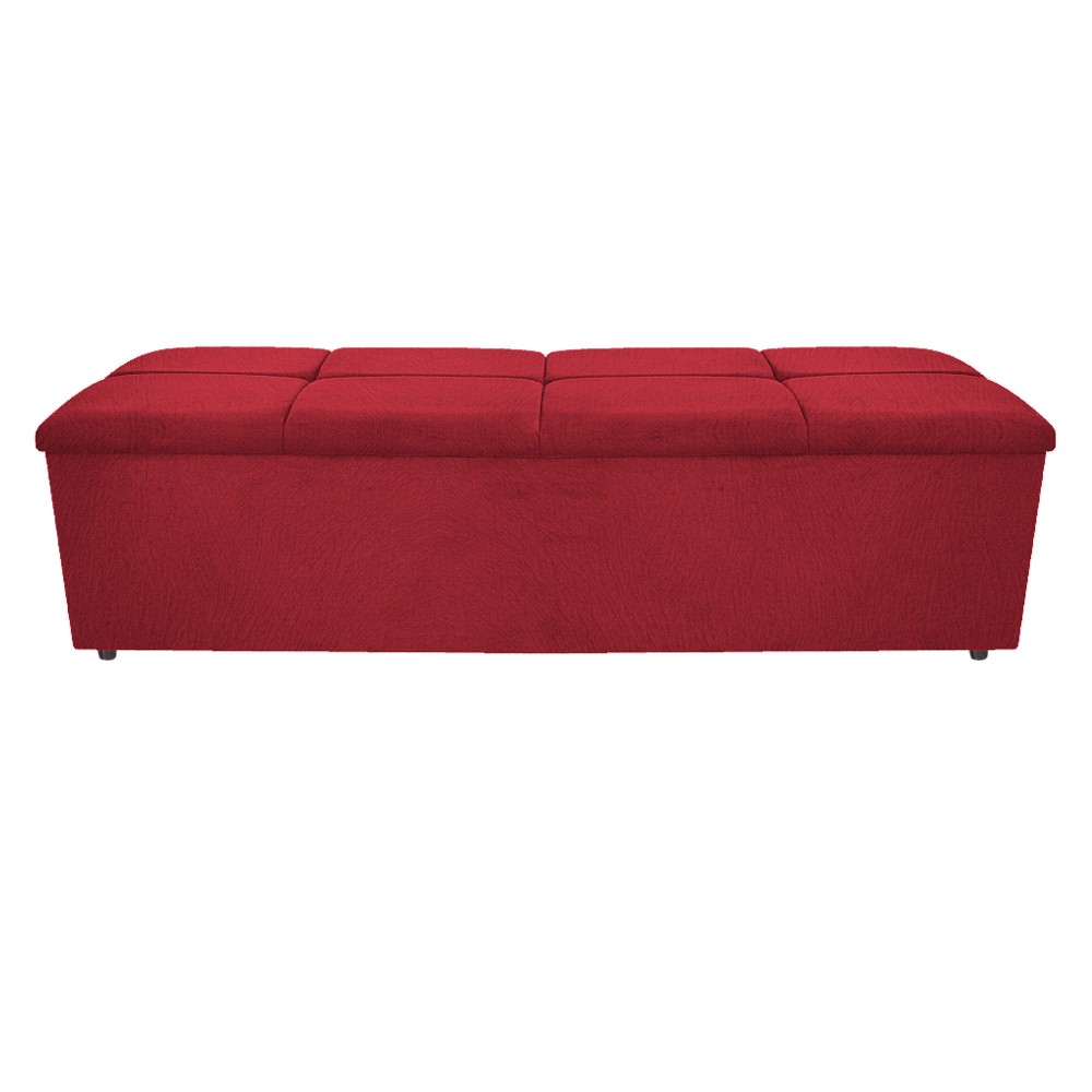 Kit Cabeceira e Calçadeira Munique 140 cm Casal Suede Vermelho - Amarena Móveis