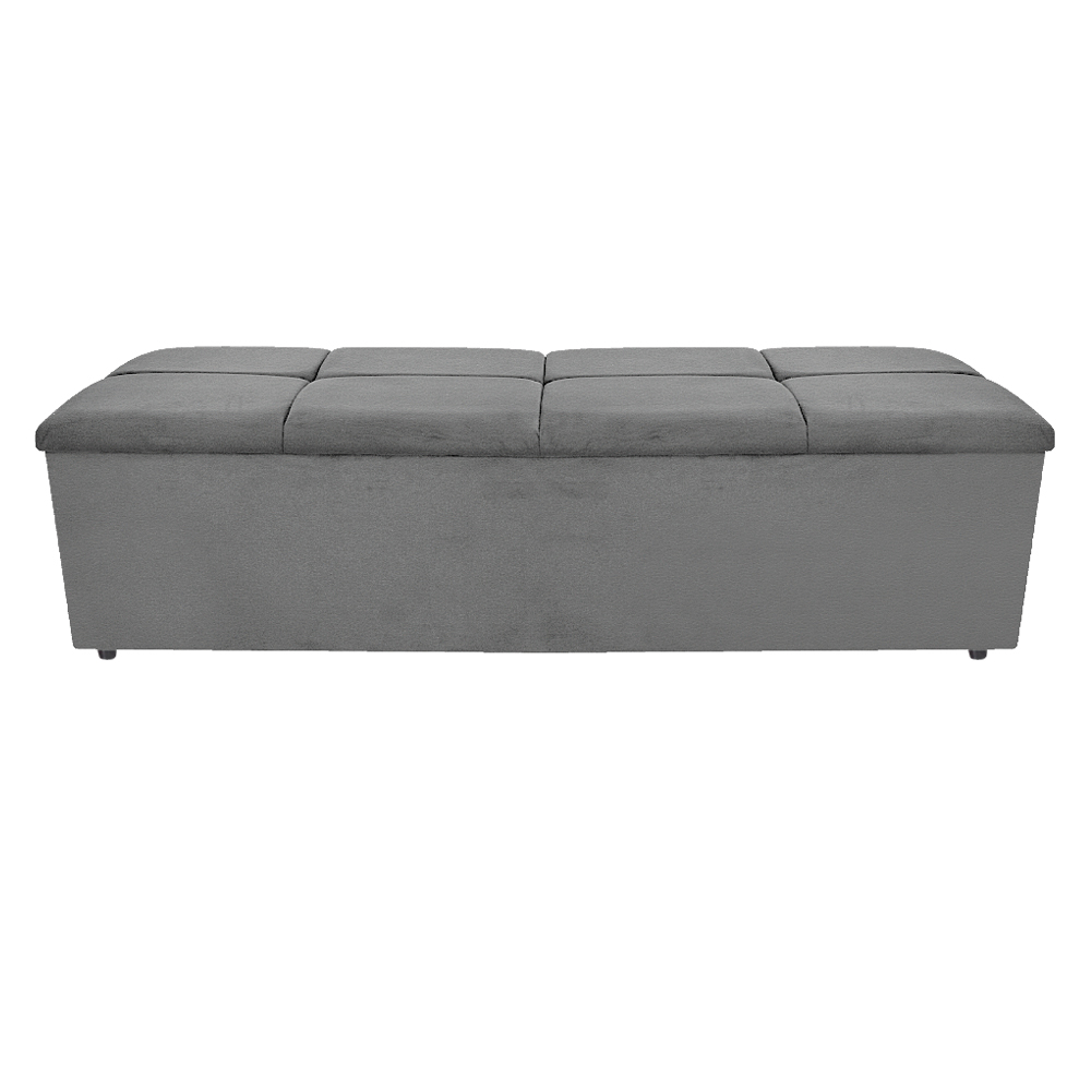 Kit Cabeceira e Calçadeira Munique 160 cm Queen Size Corano Cinza - Amarena Móveis