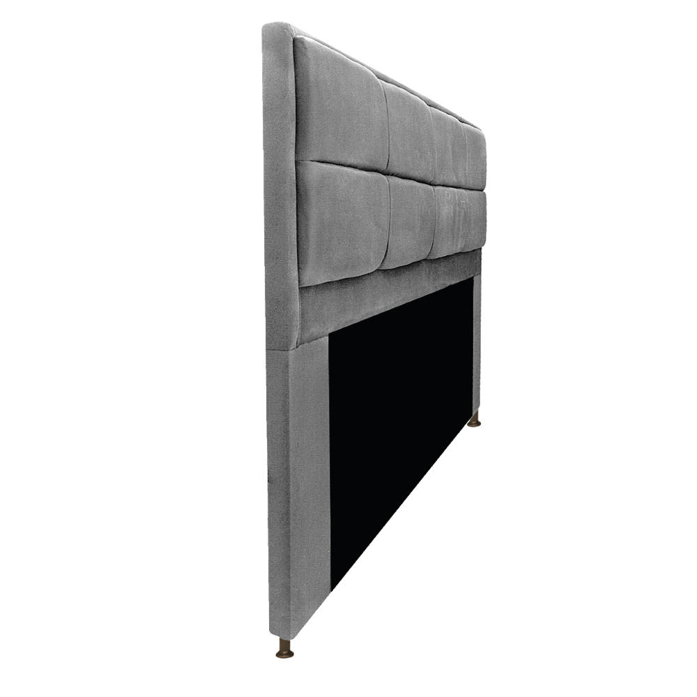Kit Cabeceira e Calçadeira Munique 160 cm Queen Size Corano Cinza - Amarena Móveis