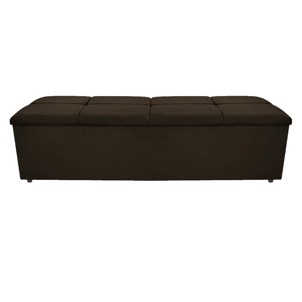 Kit Cabeceira e Calçadeira Munique 160 cm Queen Size Corano Marrom - Amarena Móveis