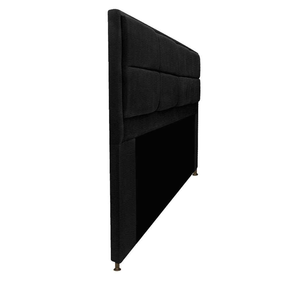 Kit Cabeceira e Calçadeira Munique 160 cm Queen Size Corano Preto - Amarena Móveis