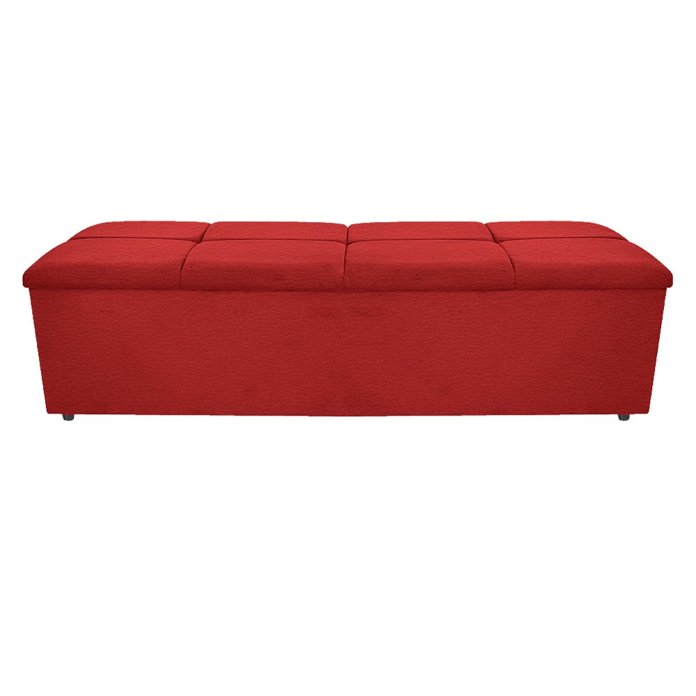 Kit Cabeceira e Calçadeira Munique 160 cm Queen Size Corano Vermelho - Amarena Móveis