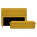 Kit Cabeceira e Calçadeira Munique 160 cm Queen Size Suede Amarelo - Amarena Móveis
