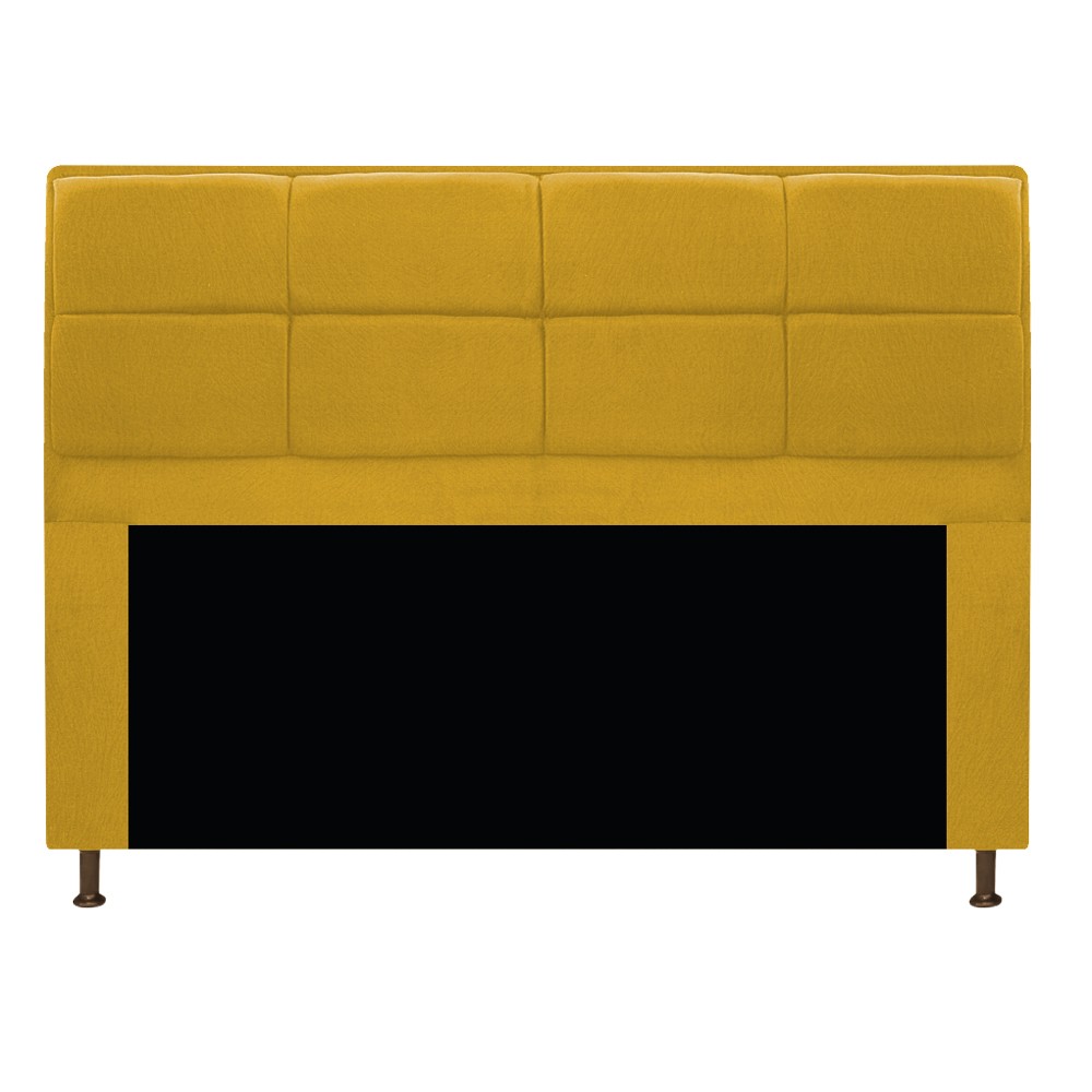 Kit Cabeceira e Calçadeira Munique 160 cm Queen Size Suede Amarelo - Amarena Móveis