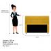 Kit Cabeceira e Calçadeira Munique 160 cm Queen Size Suede Amarelo - Amarena Móveis