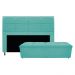 Kit Cabeceira e Calçadeira Munique 160 cm Queen Size Suede Azul Tiffany - Amarena Móveis