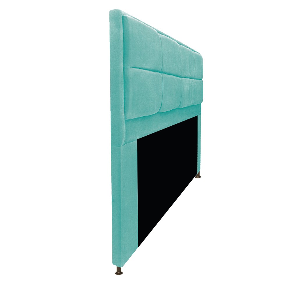 Kit Cabeceira e Calçadeira Munique 160 cm Queen Size Suede Azul Tiffany - Amarena Móveis