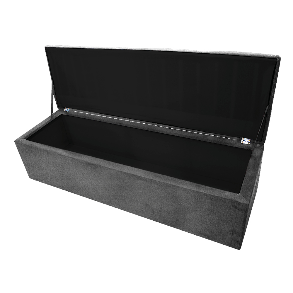 Kit Cabeceira e Calçadeira Munique 160 cm Queen Size Suede Cinza - Amarena Móveis