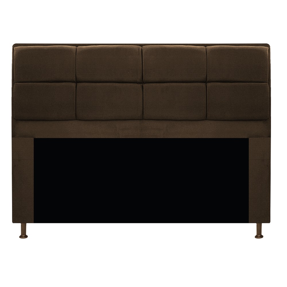 Kit Cabeceira e Calçadeira Munique 160 cm Queen Size Suede Marrom - Amarena Móveis