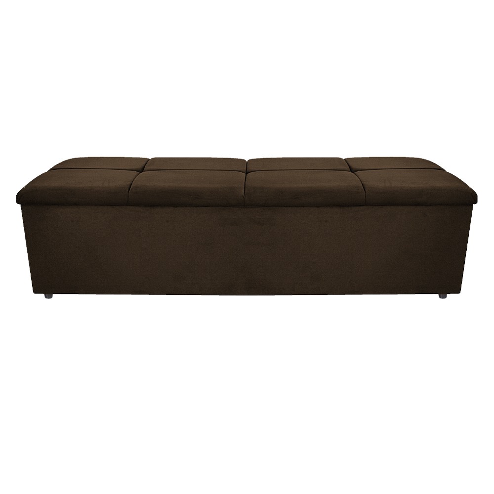 Kit Cabeceira e Calçadeira Munique 160 cm Queen Size Suede Marrom - Amarena Móveis