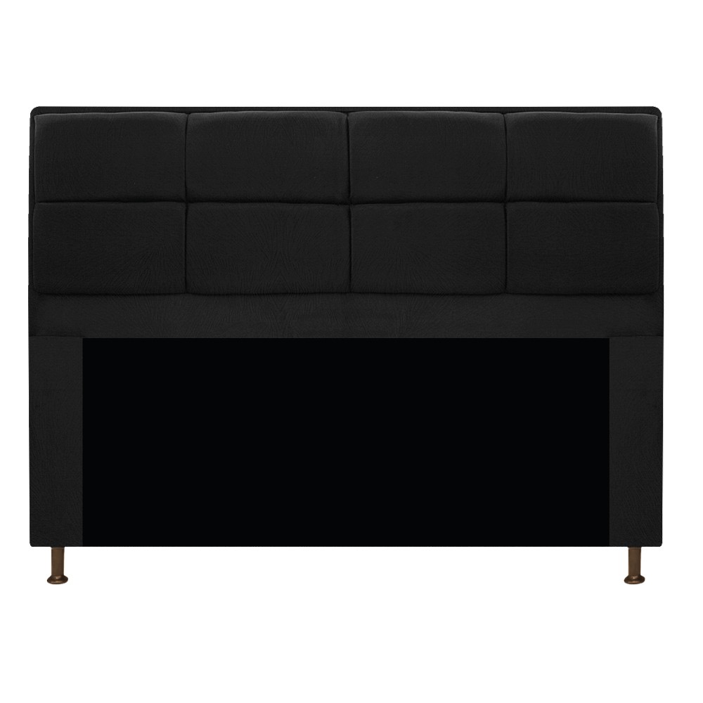 Kit Cabeceira e Calçadeira Munique 160 cm Queen Size Suede Preto - Amarena Móveis