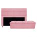 Kit Cabeceira e Calçadeira Munique 160 cm Queen Size Suede Rosa Bebê - Amarena Móveis