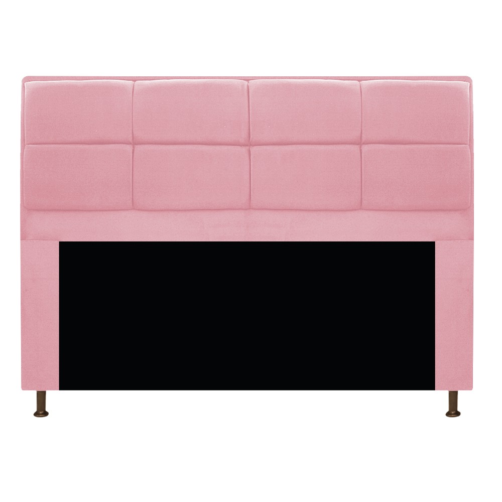Kit Cabeceira e Calçadeira Munique 160 cm Queen Size Suede Rosa Bebê - Amarena Móveis