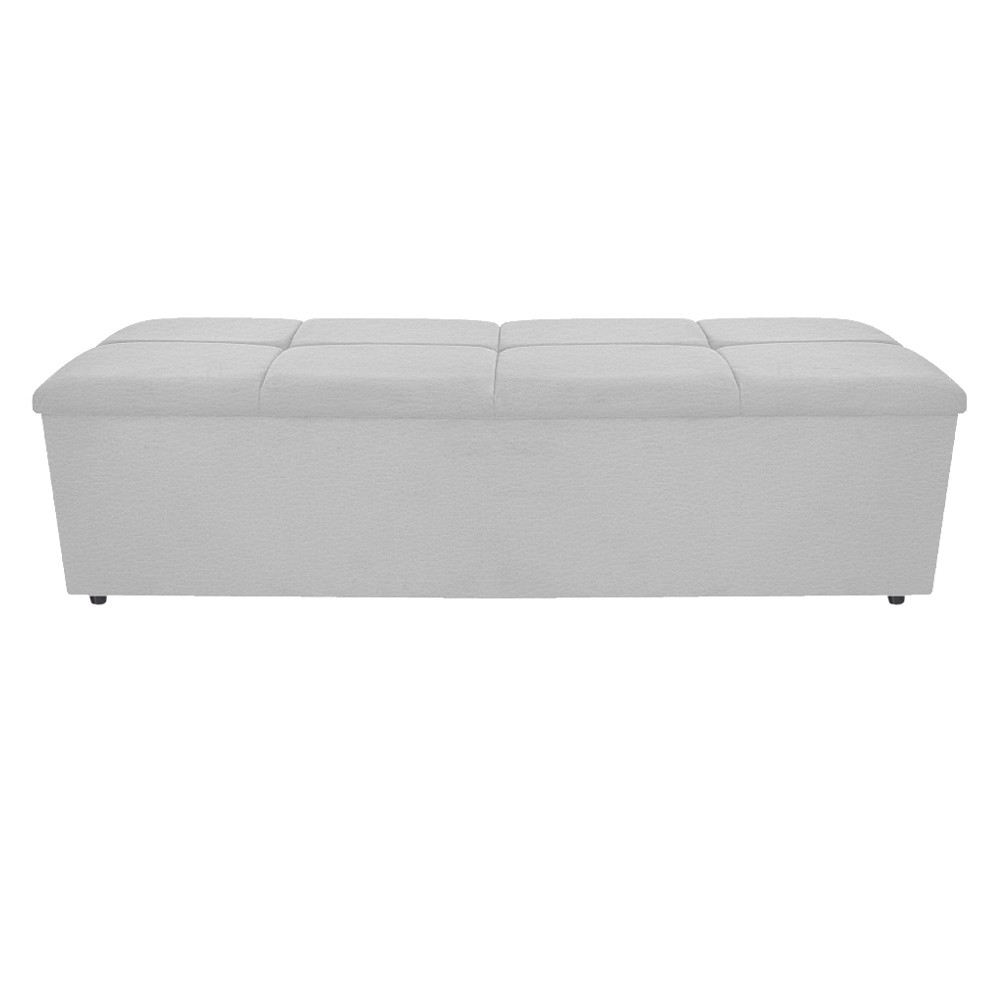 Kit Cabeceira e Calçadeira Munique 195 cm King Size Corano Branco - Amarena Móveis