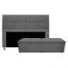 Kit Cabeceira e Calçadeira Munique 195 cm King Size Corano Cinza - Amarena Móveis