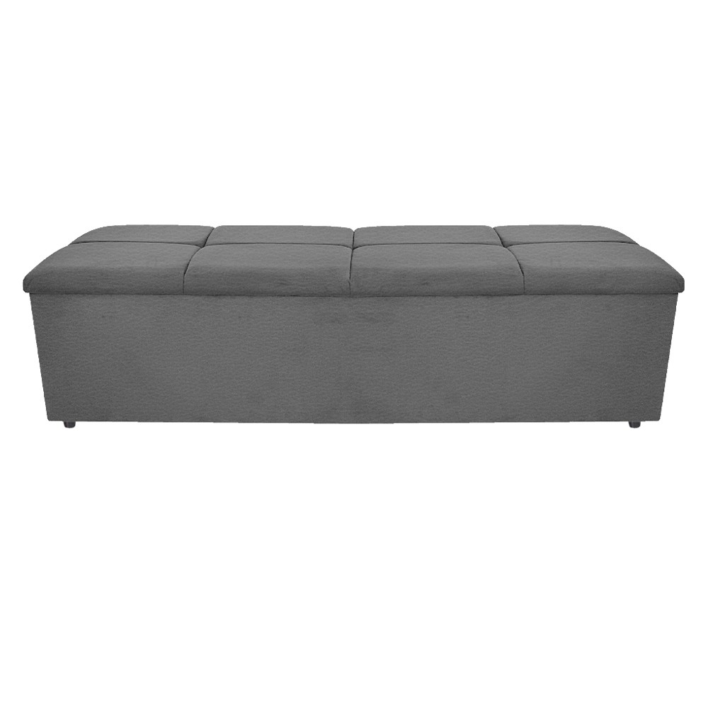 Kit Cabeceira e Calçadeira Munique 195 cm King Size Corano Cinza - Amarena Móveis