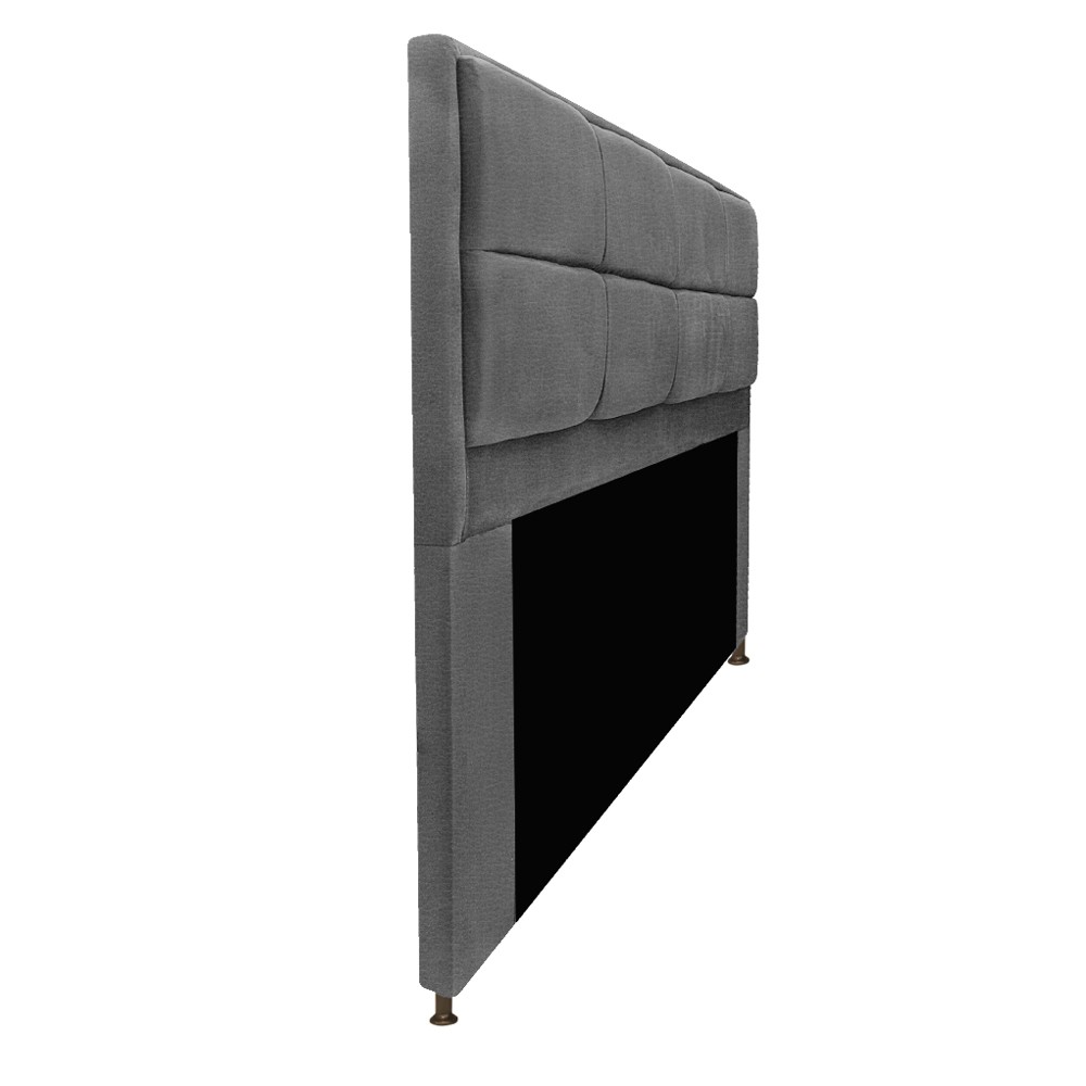 Kit Cabeceira e Calçadeira Munique 195 cm King Size Corano Cinza - Amarena Móveis