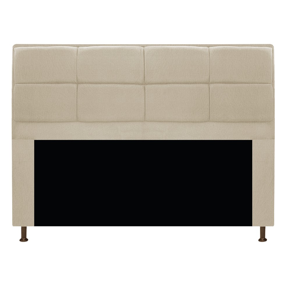 Kit Cabeceira e Calçadeira Munique 195 cm King Size Suede Bege - Amarena Móveis