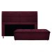 Kit Cabeceira e Calçadeira Munique 195 cm King Size Suede Bordô - Amarena Móveis