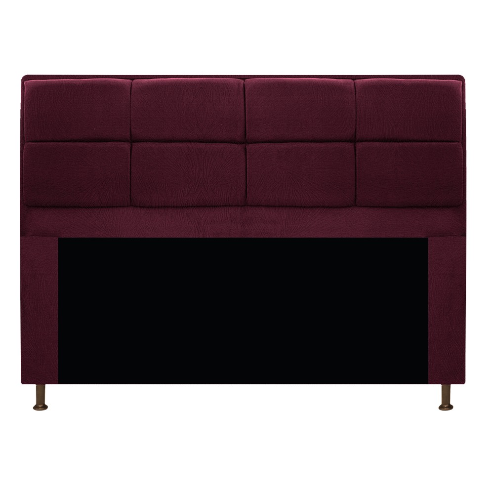 Kit Cabeceira e Calçadeira Munique 195 cm King Size Suede Bordô - Amarena Móveis