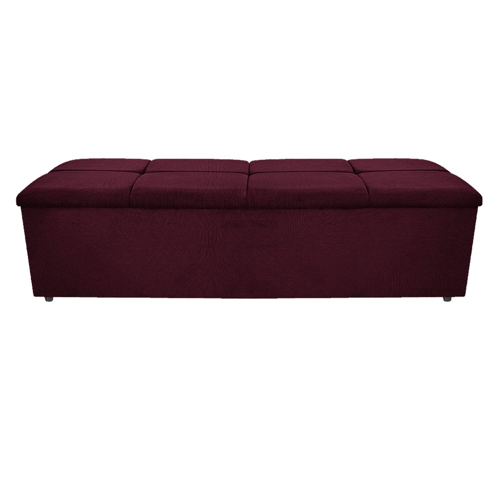 Kit Cabeceira e Calçadeira Munique 195 cm King Size Suede Bordô - Amarena Móveis
